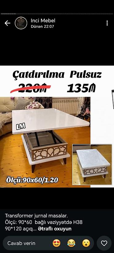 modern stol stul: Dördbucaq masa, Transformer, Təkərsiz, Parlaq laminat, Zəmanətsiz, Pulsuz quraşdırılma — 1