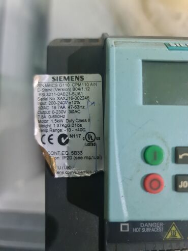 Μετατροπέας συχνότητας Siemens SINAMICS G110 CPM110 AIN, σχεδιασμένος