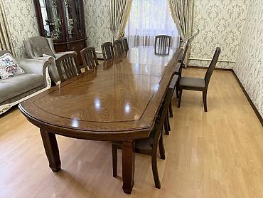 study table: Стол и стул для зала, Б/у, Самовывоз, цвет - Коричневый — 1