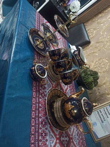 Mətbəx aksesuarları: Çay dəsti, rəng - Göy, Farfor