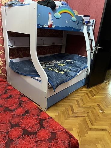 usag kravatı: Uşaq üçün ikimərtəbəli çarpayı - Dizayn: Dəniz temalı üst başlıq (göy — 1