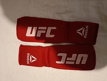 idman xalçası: Reebok UFC diz qoruyucuları (cüt) - Rəng: qırmızı, ağ loqo yazıları — 1