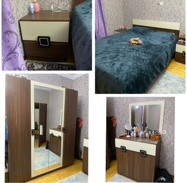 кухонный гарнитур в оше цена: Двуспальная кровать, Трюмо, Шкаф, 2 тумбы, Б/у at lalafo.az кухонный гарнитур в оше цена: Двуспальная кровать, Трюмо, Шкаф, 2 тумбы, Б/у