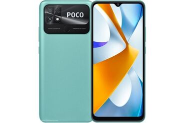 Poco: Poco C40, Новый, 64 ГБ, цвет - Зеленый, 2 SIM