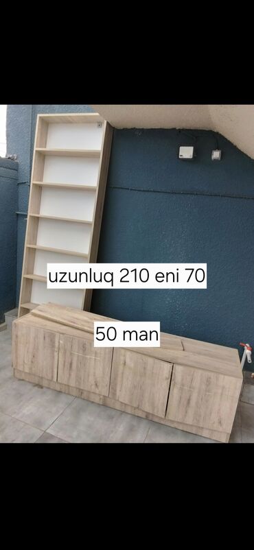 Мебель: Uzunluq 170 enii 70
uzunluq 210 eni 40
2 si bir yerde 100 man