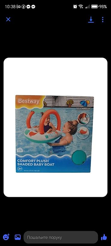 drvena hranilica 2 u 1: Bestway Comfort Plush Shaded Baby Boat – dečji čamac/šlauf sa — 1