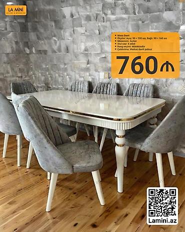 Mebel: Masa dəsti - Ölçülər: açıq halda 90×200 sm, bağlı halda 90×160 sm - — 1