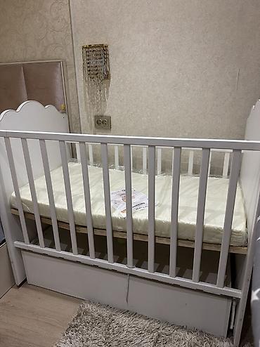деский шкаф: Детская кроватка с матрасом - Классическая кроватка белого цвета с — 3