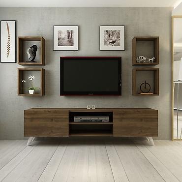 set mebel: Yeni, Düz TV altlığı, Polkalı, Laminat, Rusiya — 8