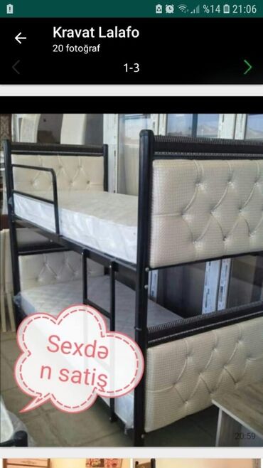 Çarpayılar: Yeni, Təknəfərlik çarpayı, Bazasız, Matrassız, Siyirməsiz, Azərbaycan — 13