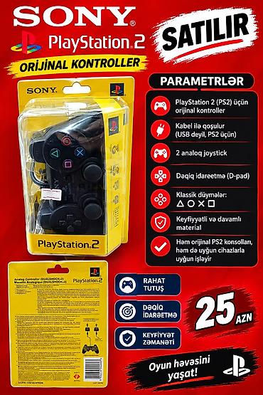 Техника и электроника: Sony PlayStation 2 üçün orijinal controller Xüsusiyyətlər: - PS2 üçün — 1