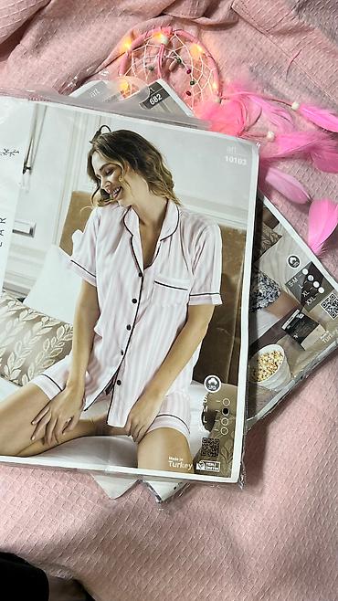 Пижамы: Пижама, Хлопок, Турция, Леопардовый принт, Для невесты, В полоску, 2XS, XS, M — 6