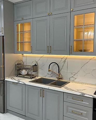 Sifarişlə mətbəx mebeli: Sifarişlə mətbəx dəsti, Özü çəkən petlələr, Mat laminat, Kredit yoxdur, Pulsuz çatdırılma, Rayonlara çatdırılma — 4