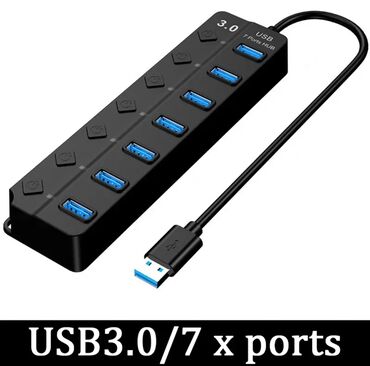 Другие комплектующие: USB Hub 3.0 с 7 портами и выключателями к каждому порту. Цена: 700