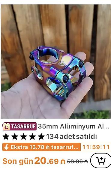 Velosiped ehtiyyat hissələri: TEMUDAN UCUZ!! İŞLƏNMƏMİŞ!!! Gidon Mavi WAKE-22 Azn Gidon boğazı — 11