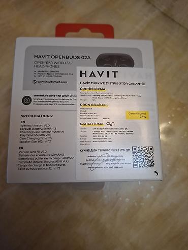 Səsgücləndiricilər, qulaqlıqlar və mikrofonlar: Havit OpenBuds 02A – Open-ear simsiz qulaqlıq Xüsusiyyətlər: - Açıq — 4