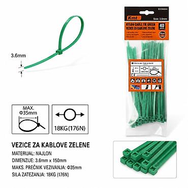 KMT Kablovska vezica zeleni 9368044 Zelene najlonske vezice za