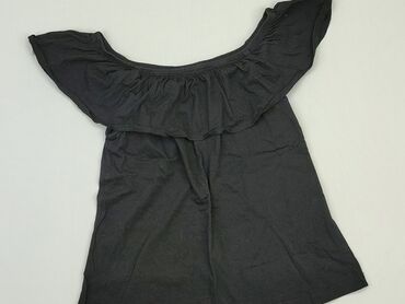 czarne eleganckie bluzki krótki rękaw: Bluzka Damska, Terranova, XS, stan - Bardzo dobry