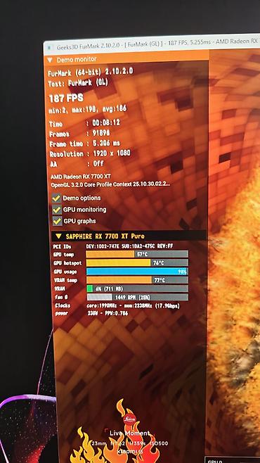 sd disk: Rx7700xt 12gb (аналог 4070) sapphire pure состояние идеальное — 3