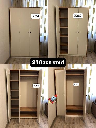 islenmis skaf: Yeni, 3 qapılı, Ağ, Açılan, Düz dolab — 1