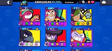 et doyen: Brawl Stars hesabı – 33,012 qəhrəman gücü (üst paneldə görünür) — 1