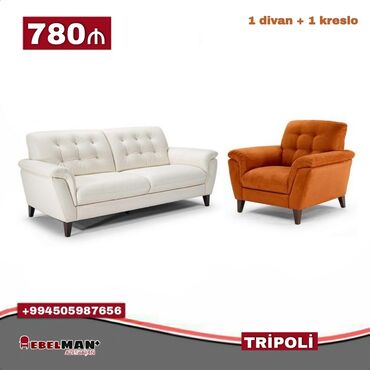 mebelman: TRİPOLİ divan kreslo dəsti (3+1) 📏Ölçüləri: Divan - 210*85