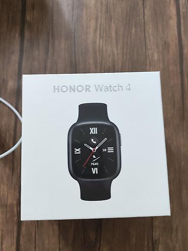 honor x9s: HONOR Watch 4 ağıllı saat - Rəng: qara, kvadrat formalı korpus və — 2