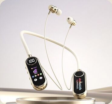 Наушники: Беспроводные шейные наушники Supermusic с LED‑дисплеем - Форм‑фактор — 1