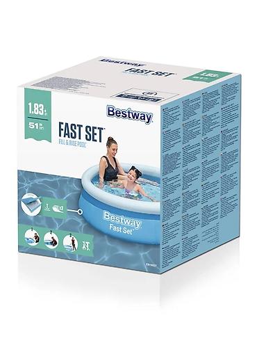 Бассейны: Бассейн надувной Bestway Fast Set Артикул: 57392 - Размер: 183 × 51 см — 2