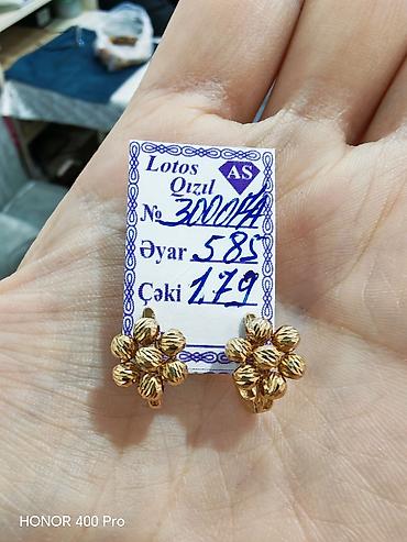 Aksesuarlar: Sırğa, Sarı qızıl, 585 Əyar, 179 g — 2