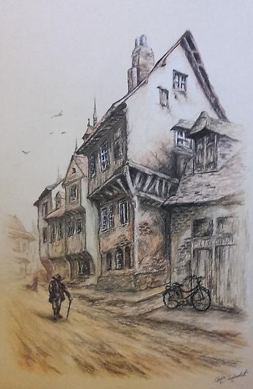 Ostali predmeti za umetnost i kolekcionarstvo: Galerija-Prodaja umetničkim slika-crteža, brown line i grey line — 23