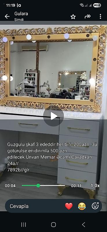 iwlenmiw stol: Guzgulu şkaf 3 ededdir her biri 200azn. 3ü götürulse enidirimlə 500 — 1