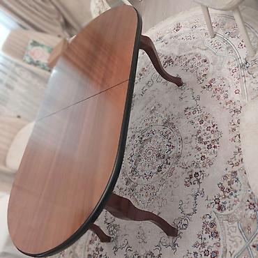 taxta biti: Oval formalı açılan yemək masası - Material: taxta üzlüklü masaüstü — 2