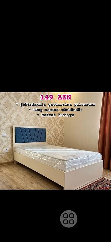 mebel desti: Tək nəfərlik çarpayı dəsti - Qiymət: 149 AZN (şəkildə göstərildiyi — 1