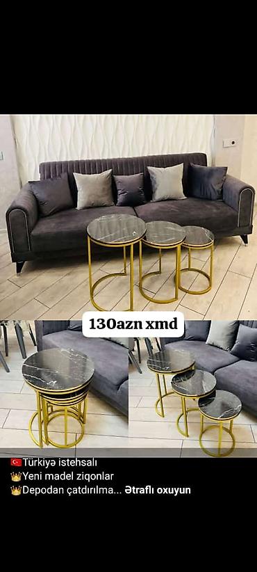 divan stolu: Türkiyə istehsalı ziqon jurnal masası dəsti - 3 ədəd dairəvi masa — 1