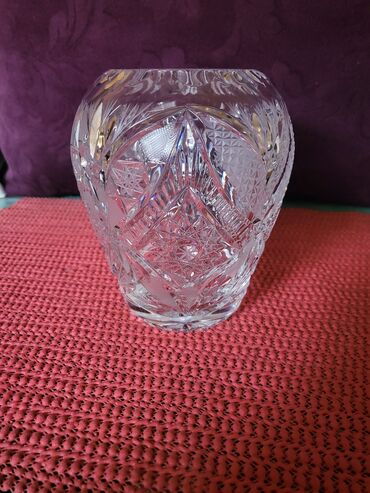 Ostali kućni dekor: Vaza nova kristal,led kristal,rucni rad. ceska. 70te. Vaza — 10