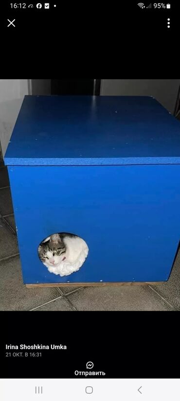 Yuvalar: Rəngli taxta heyvan evi/budaq evciyi - Material: taxta konstruksiya — 34