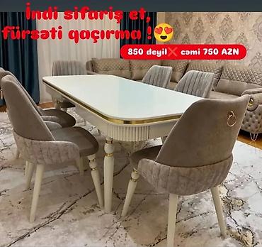 embawood dolab: Qonaq otağı üçün, Yeni, Açılan, Dördbucaq masa, 6 stul — 1
