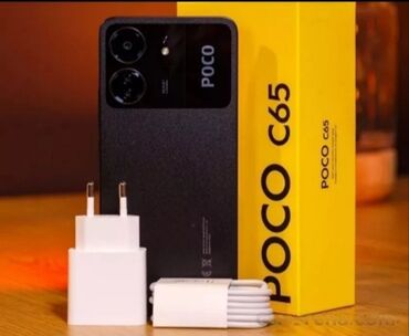коробка телефон: Poco C55, Новый, 256 ГБ, цвет - Черный, 2 SIM