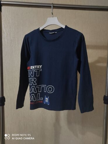 рубашка италия: Детский топ, рубашка, цвет - Синий, Б/у