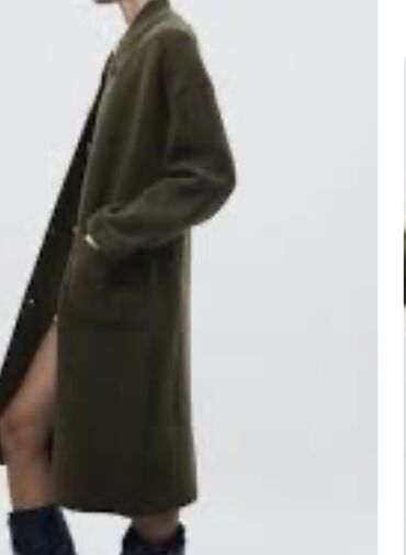 Пальто новое бренд Galaxy трикотажн хаки Турция разм 50-52 прямого