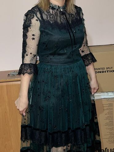 свадебные платья в баку на прокат: Zərif ziyafət donu - Rəng: Tünd yaşıl (şüşə-emerald tonlarında) və