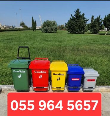 Tullantı qabları: Məişət Tullantı qutuları. 20 lt den 1100 lt qeder movcuddur. Plastik — 5