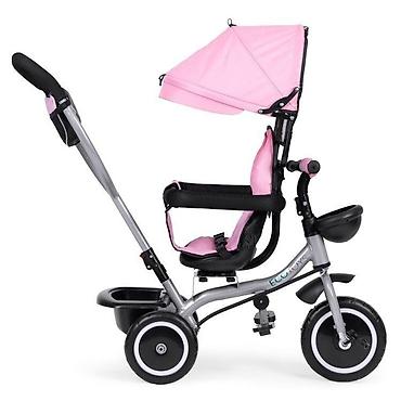 full speed electric: ECOTOYS 2u1 tricikl sa rotirajućim sedištem i sklopivom tendom – Pink — 6