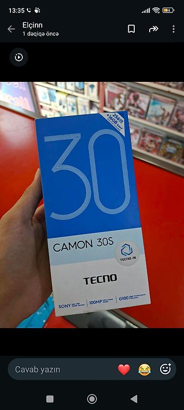 tecno pova 2: Tecno Camon 30S, 256 GB, rəng - Mavi, Sensor — 8