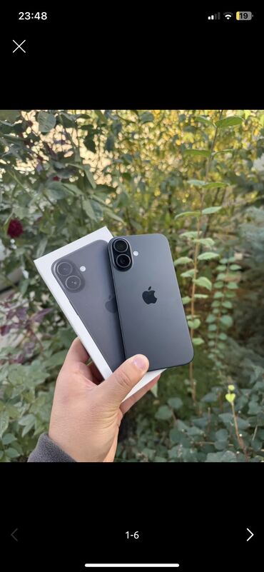 широкий монитор: IPhone 16, Колдонулган, 256 ГБ, Black Titanium, Куту, 96 %