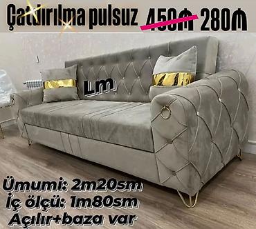 Диваны: - Boz rəngdə, zərif kapitone tikişli yumşaq məxməri parça - Qızılı — 1