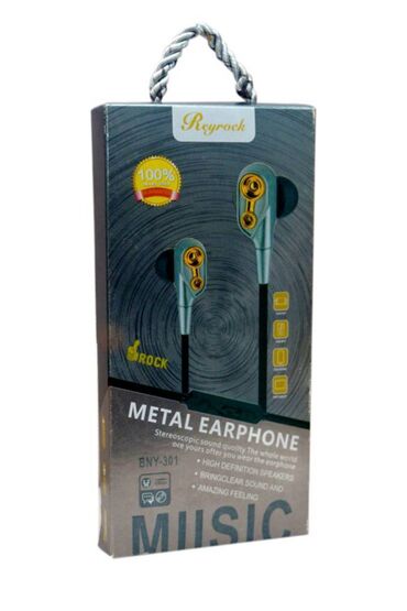 Защитные пленки и стекла: Earphone metal Reyrock BNY - 301 + микрофон