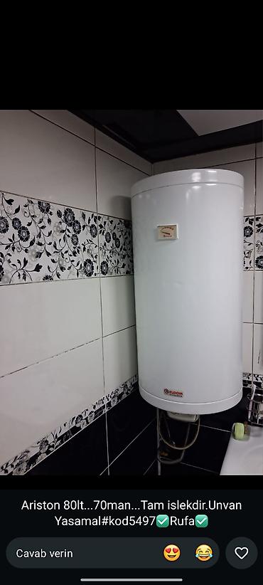 Ariston su qızdırıcısı – 80 litr • Elektrikli, şaquli tip • Su həcmi