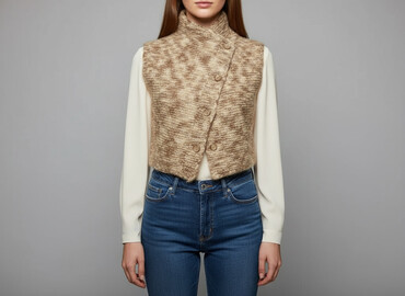 pauza ubrania: Hand Knitted, Kamizelka damska, rozmiar One size